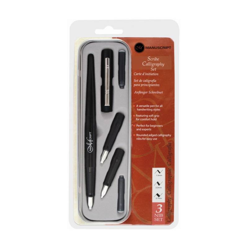 Набор для каллиграфии Scribe с перьевой ручкой (3 пера + 2 картриджа), MC4300 Manuscript