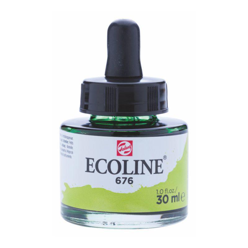 Фарба акварельна рідка Ecoline, (676), Трав`яна зелена, 30 мл, Royal Talens