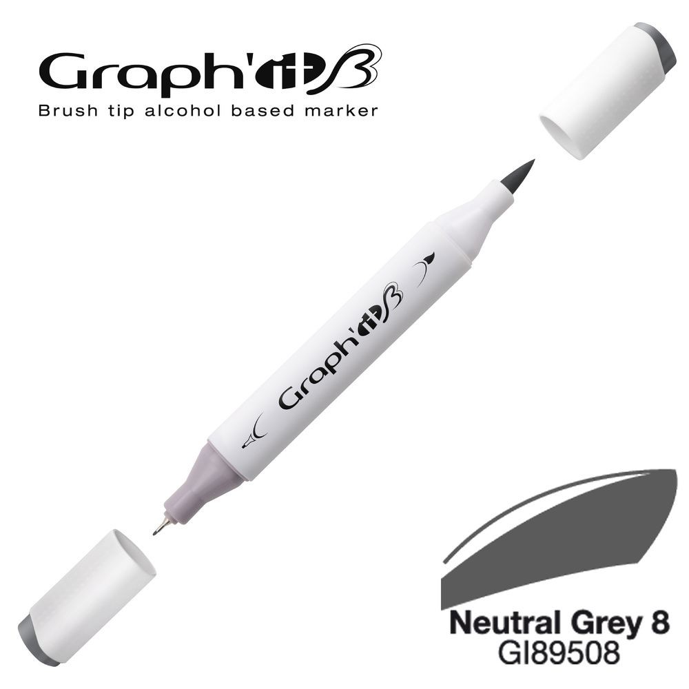 Маркер двухсторонний Brushmarker, Нейтральный серый 8 (9508), GI89508 Graph`it