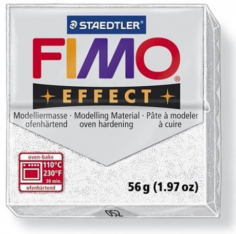 Пластика Effect, Белая с блестками, 57г, Fimo