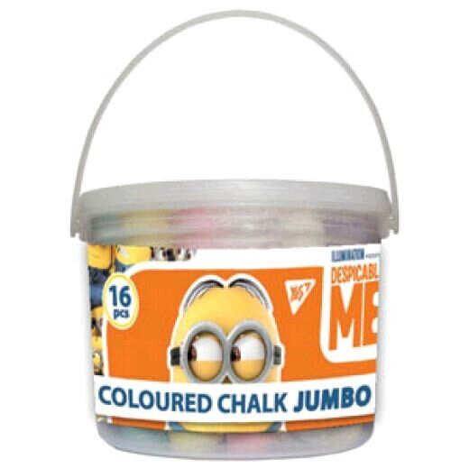 Мел цветной 16 шт, Jumbo "Minions" в ведре, 400344