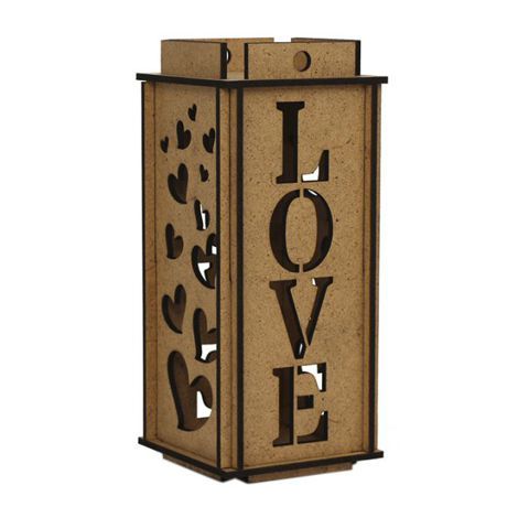 Заготовка Ліхтар "Love", ДВП 8*8*18,6 см, Rosa Talent