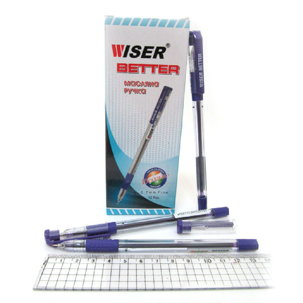 Ручка масляная Wiser "Better" 0,7 мм с грипом, фиолетовая, better-fl