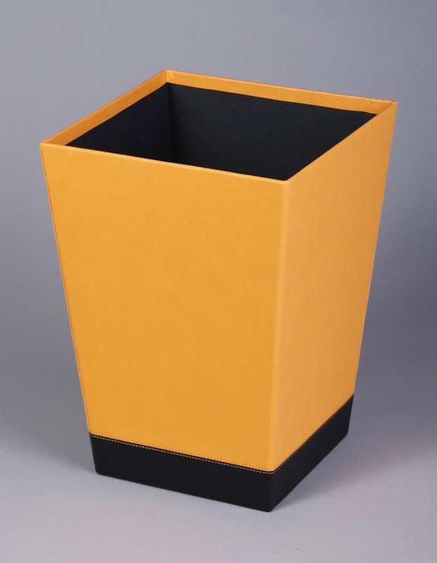 Outlet40 Корзина для мусора Rhodiarama 24*24*32 см, обработка искусственной кожей, оранжево-черная, 118820C/1025553