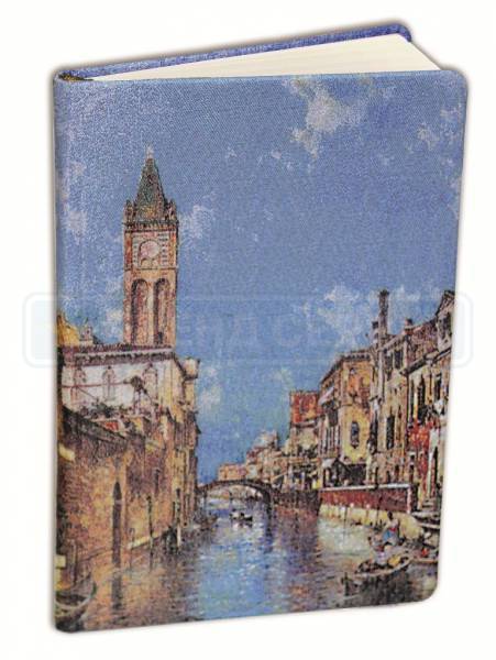 Записная книжка А5 "Венеция", обкладинка - гобелен, нелинованные блок, голубой O25455-01
