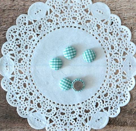 Фишки ткани Клетка, салатовые, 5 шт HY13014, ScrapBerry’s