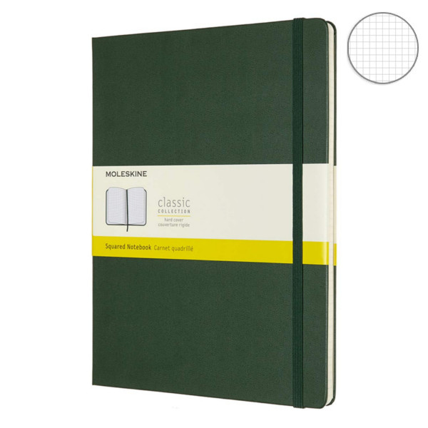 Записник Миртовий Зелений великий клітинка, Moleskine Classic, QP091K15