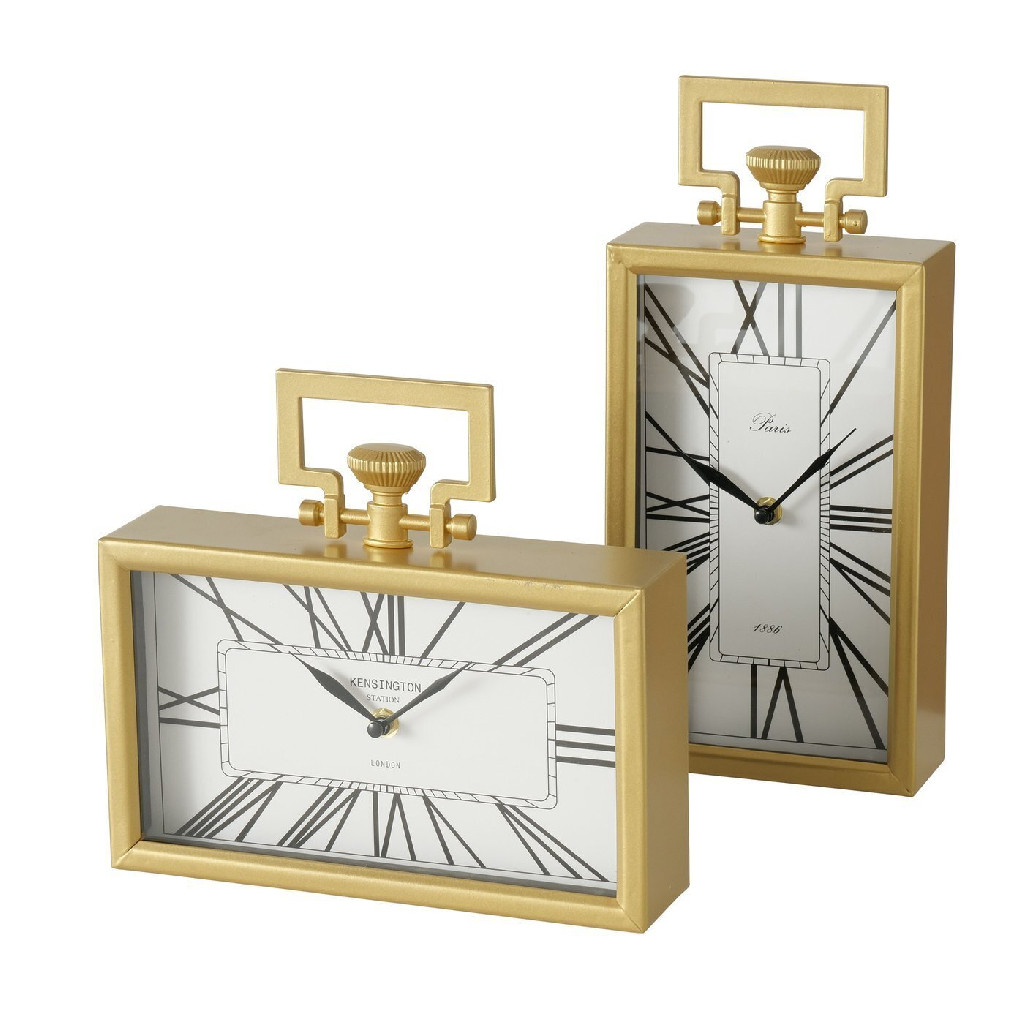 Часы настольные металлические Аналог "Como" d=23 см, золотой (2 вида), 2016488