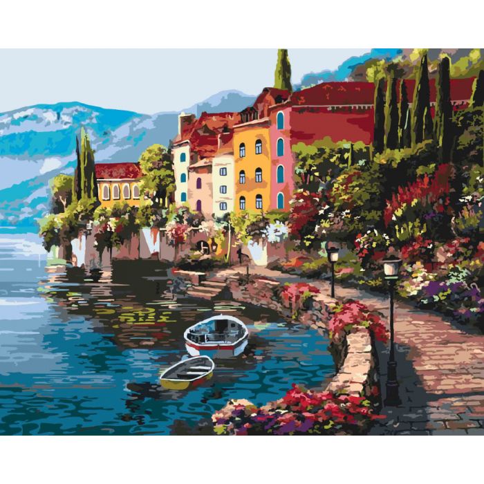Картина по номерам 40*50 см "Утро на берегу озера 2", КН3503