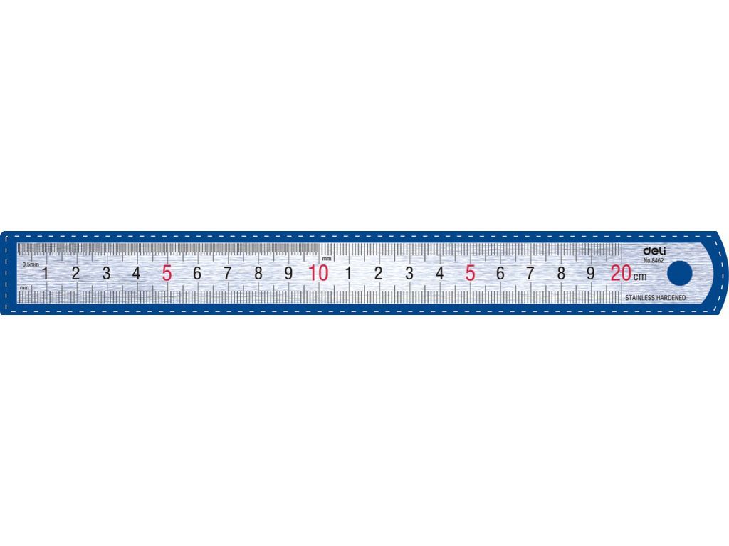Лiнiйка Deli 8462 20см, метал (43403)