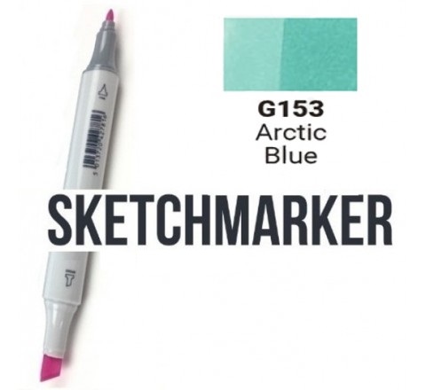 Маркер SKETCHMARKER, 2 пера: долото и тонкое, Arctic Blue - Арктический голубой, SM-G153 3