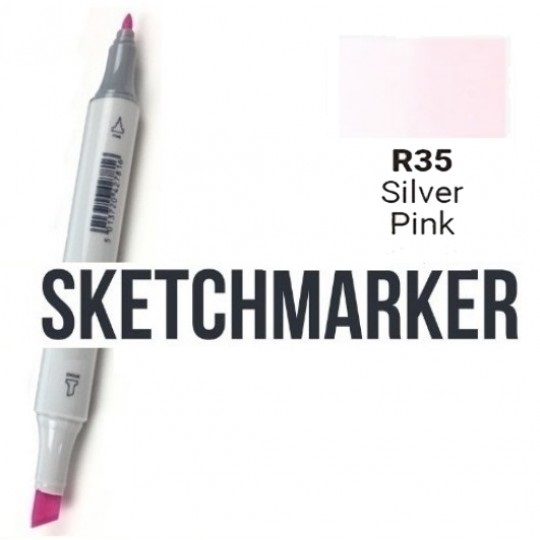 Маркер SKETCHMARKER, 2 пера: долото и тонкое, Silver Pink - Серебристо-розовый, SM-R35 3