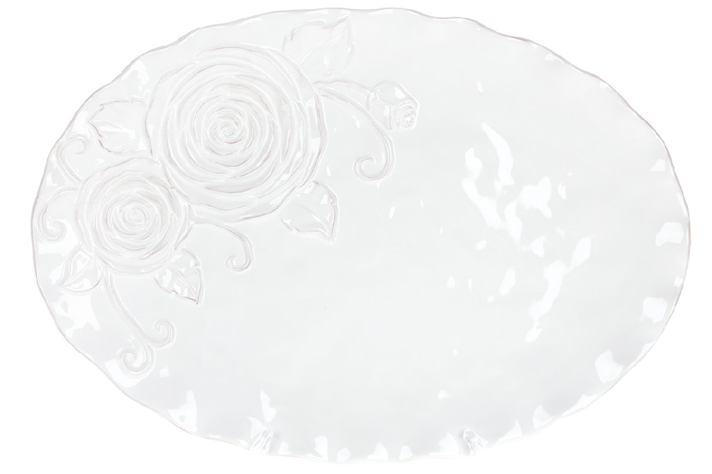 Блюдо керамическое "Аэлита" 41 см, овальное, белый, 545-475