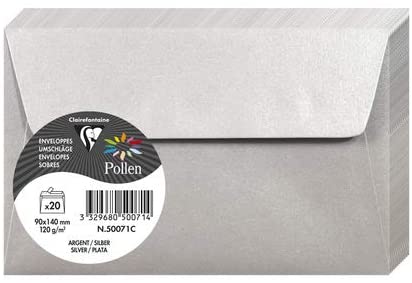 Конверт декоративний Pollen FT30 (90*140 мм)/120 г, Silver/Срібний, 50071C
