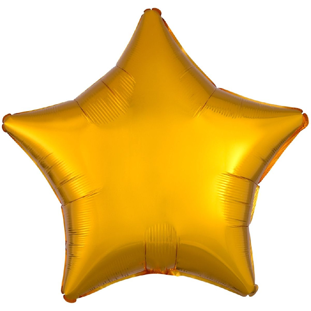 Шарик без рисунка Звезда 19" металлик золотой, 1204-0046