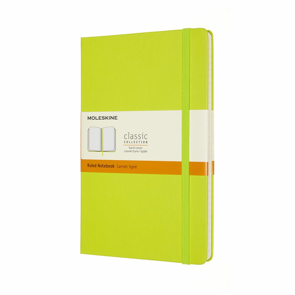 Блокнот Лимонный Зеленый средний линейка, Moleskine Classic, QP060C2