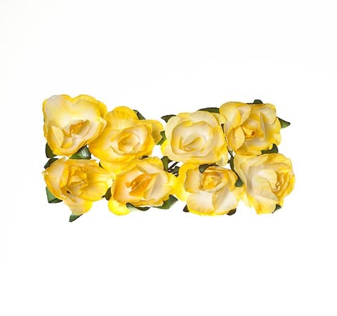 Розы из бумаги Нежно-желтые, 8 шт, SCB280506, ScrapBerry’s