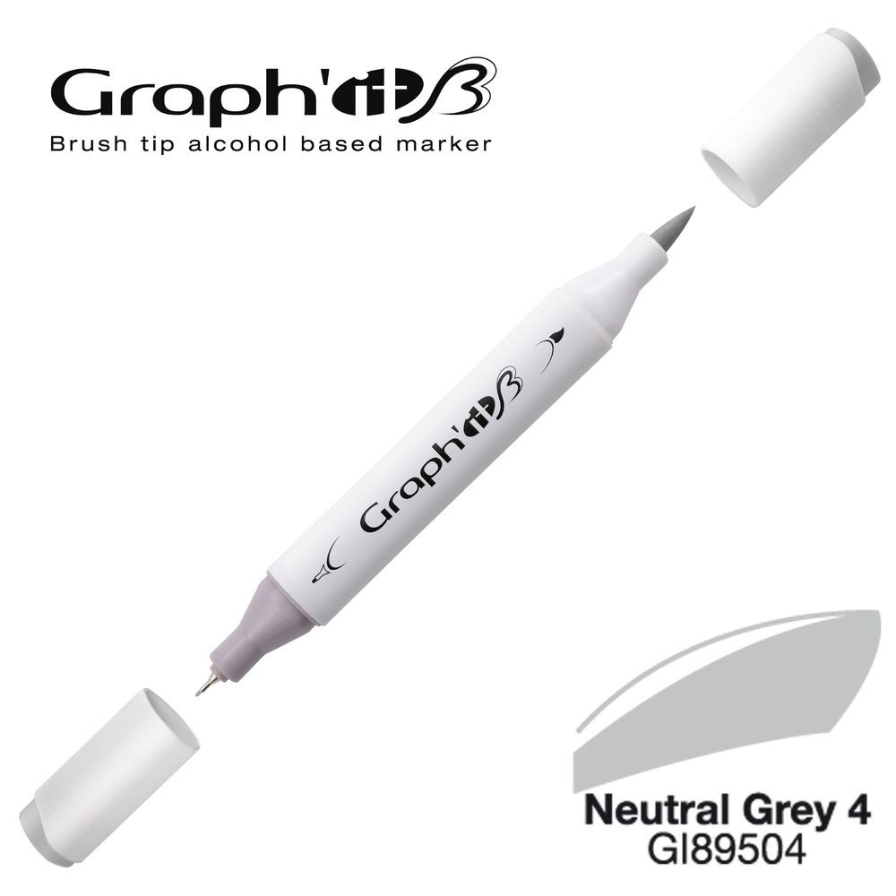 Маркер двосторонній Brushmarker, Нейтральний сірий 4 (9504), GI89504 Graph`it