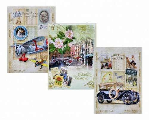 Записник А5 36 арк, скоба, клітинка, Vintage/Природа, ВА5736К