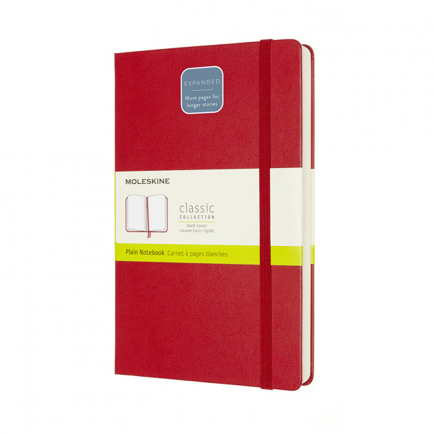 Блокнот Красный средний нелинов, Moleskine Classic Expanded, QP062EXPF2